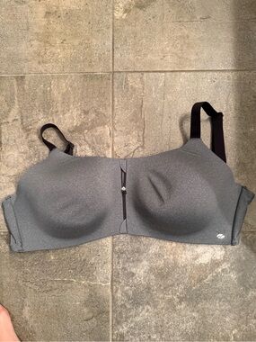 Bare Necessities Gray Wireless Sports Bra with Adjustable Straps